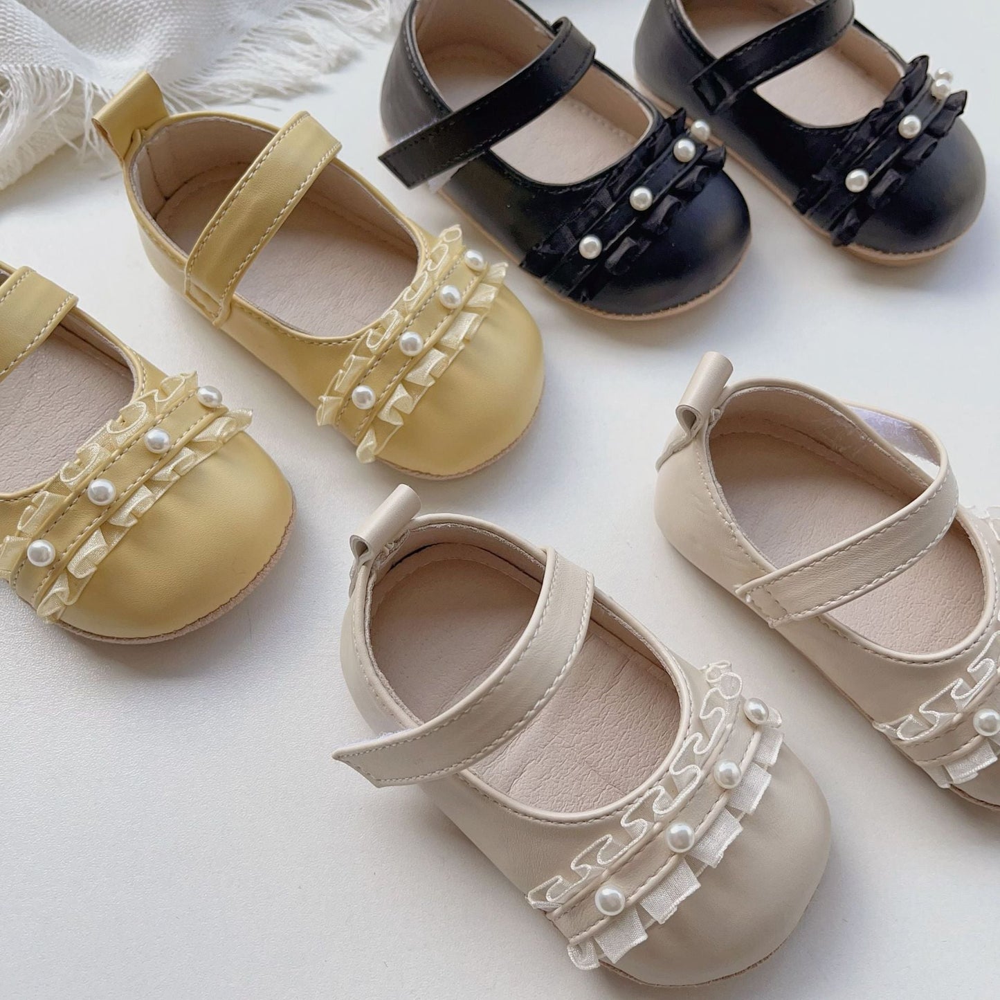 Arrival Baby Girl Beaded Toddler Soft-Sole Anti-Slip Walking Shoes