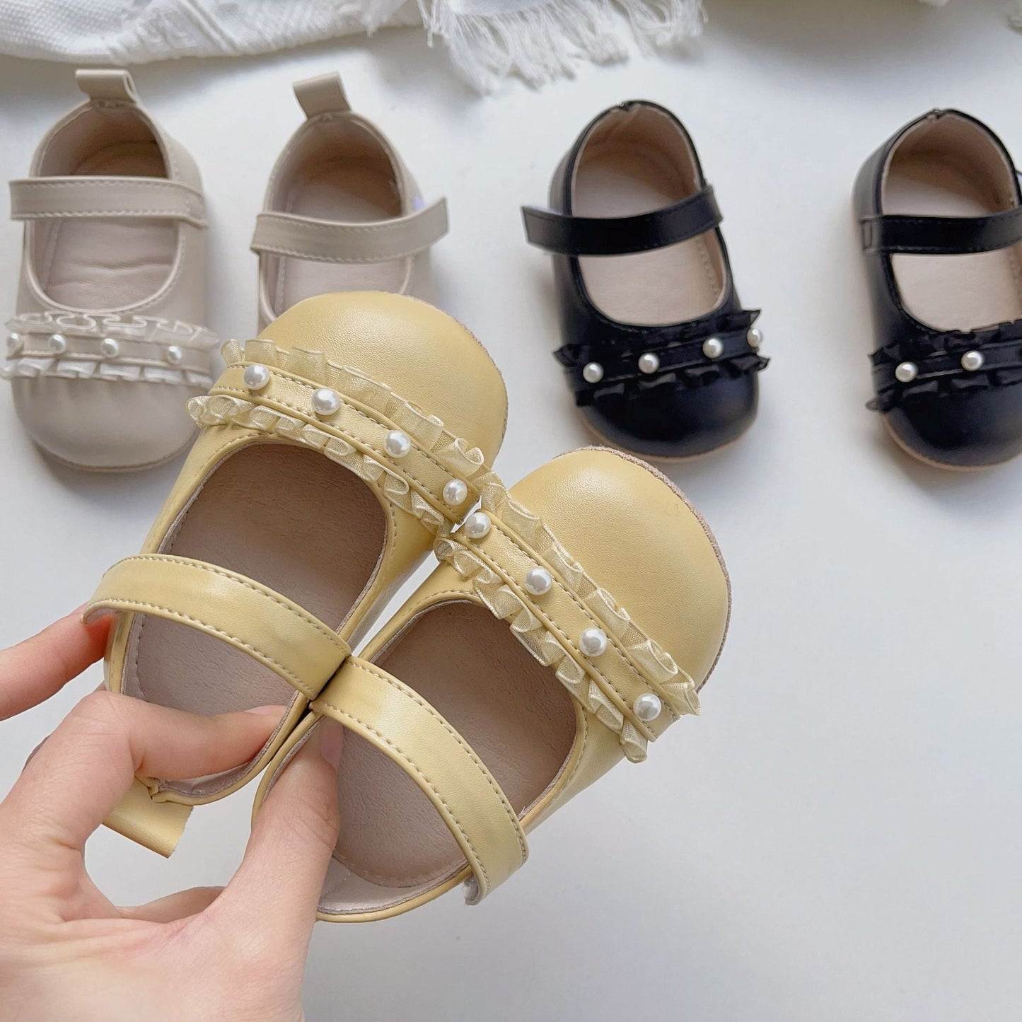 Arrival Baby Girl Beaded Toddler Soft-Sole Anti-Slip Walking Shoes